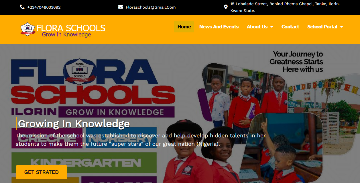 Flora Schools website design project